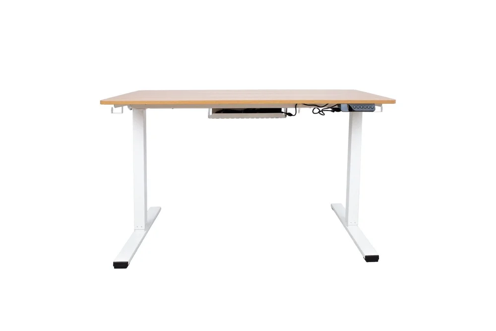 Ergo Skrivebord med 1 motor 120x60 cm Hvit/Eik v:7178647