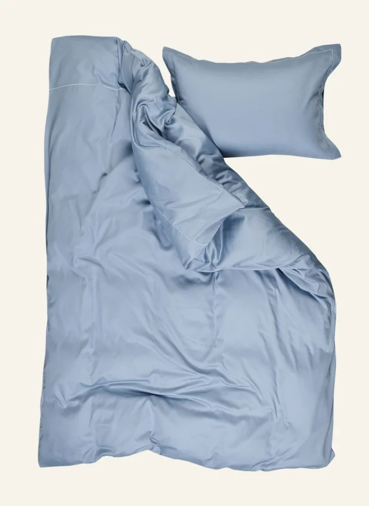Egyptisk bomull sateng sengesett himmelblå – 200×220 cm/50×70 cm v:4535348