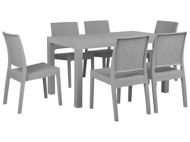 Spisegruppe til uteplassen 6-seters FOSSANO Lysegrå v:3183493