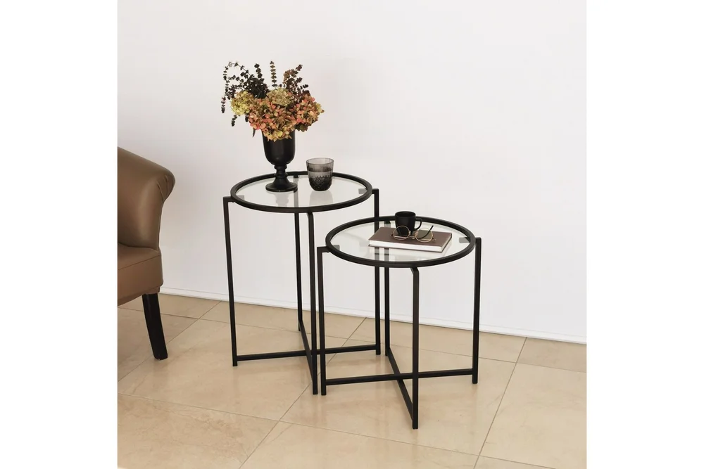 Akeno Sidebord 60×50 cm Svart v:8631038 Akeno Sidebord 60×50 cm Svart v:8631038