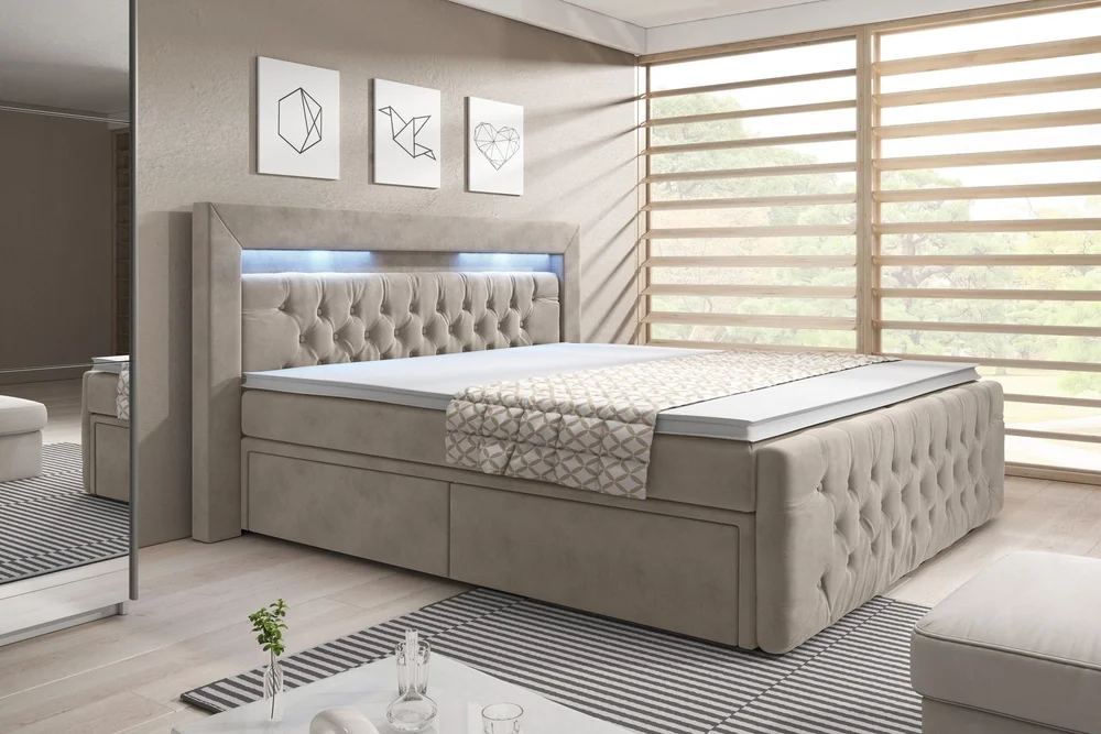Franco Komplett Sengpakke med Oppbevaring LED-belysning 160×200 cm v:6973723 Franco Komplett Sengpakke med Oppbevaring LED-belysning 160×200 cm v:6973723