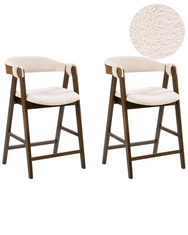 Sett med 2 barstoler DAY Bouclé Brun/lys beige v:5015987 Sett med 2 barstoler DAY Bouclé Brun/lys beige v:5015987