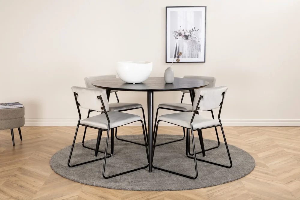 Dipp Spisegruppe 115 cm Rund med 4 Kenth Stoler v:9722386