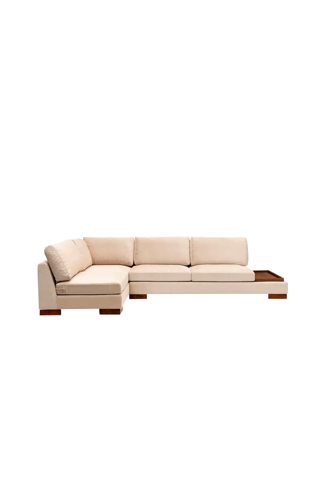 Hjørnesofa Tulip Venstre Hjørne Med Puff - Mørk grå - Beige m v:6696491