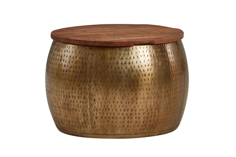 Sofabord Wohnling Rund diameter 60 cm lagringsplass solid bordplate landlig stil v:7964241