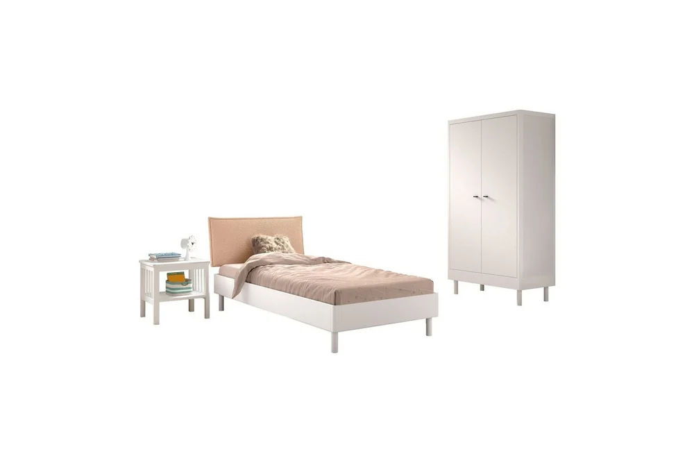 Seng med nattbord garderobe Forrest Hvit Bøk v:4532341