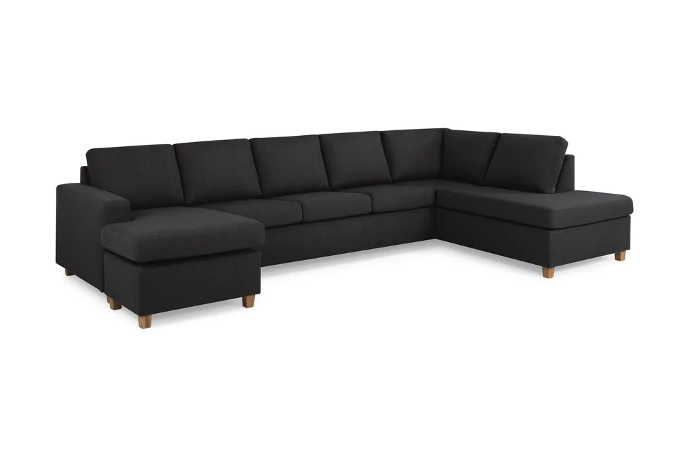 Crazy 5-seters Høyrevendt U-formet X-Large Sofa med Divan og Sjeselong i Stoff v:5324254