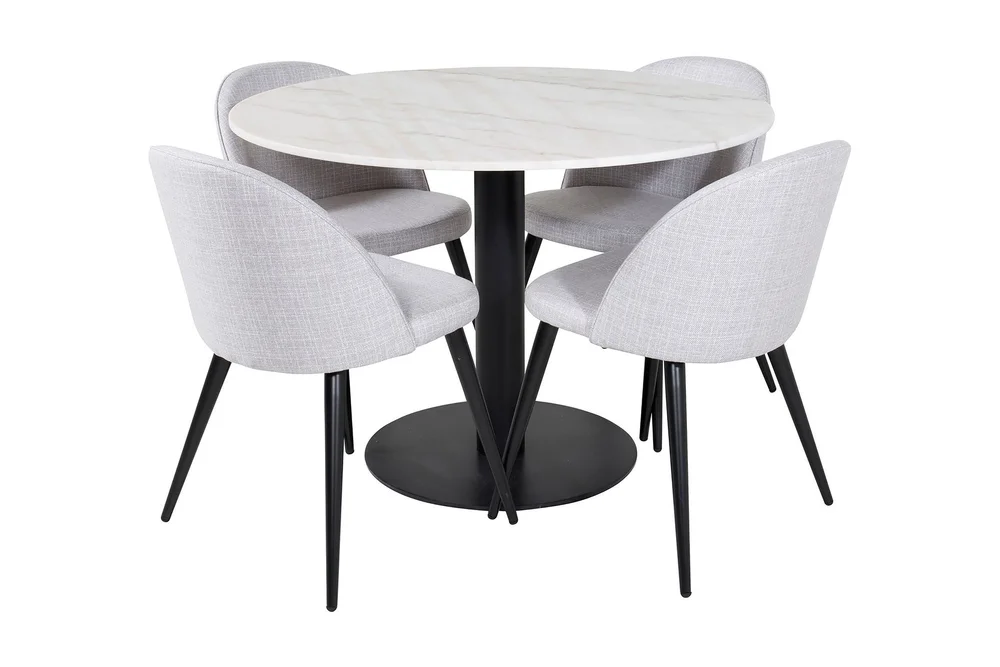 Admira Spisegruppe 106 cm Rundt Marmor inkl. 4 Sedavi Stoler v:4328740 Admira Spisegruppe 106 cm Rundt Marmor inkl. 4 Sedavi Stoler v:4328740