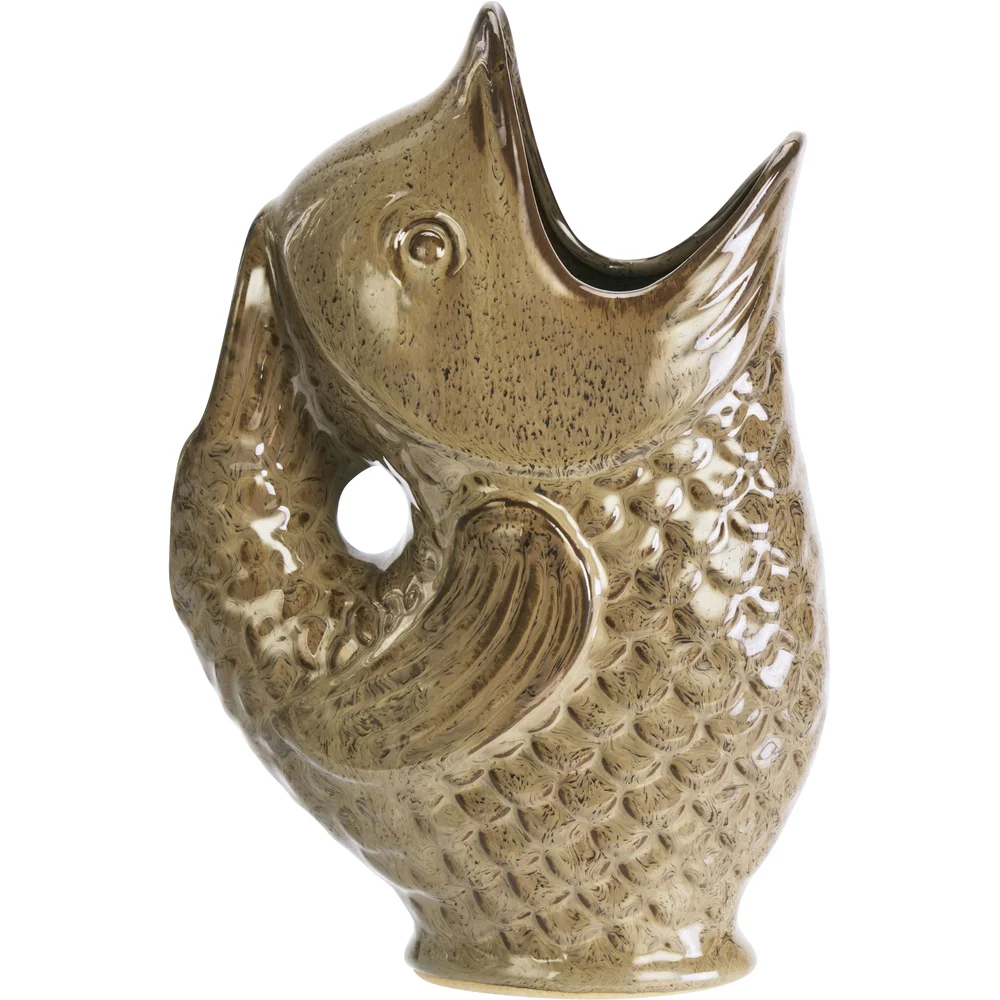 Stoneware fish Vase, Beige v:5251430