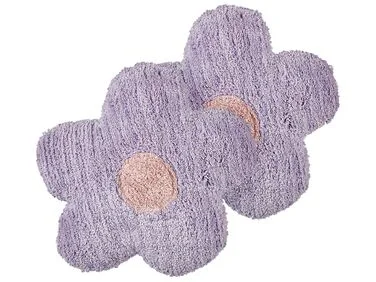 Sett med 2 pynteputer SORREL 30 x 30 cm Bomull Blomst Fiolett v:1696573 Sett med 2 pynteputer SORREL 30 x 30 cm Bomull Blomst Fiolett v:1696573