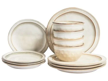 Sett med 12 serviser CHIVES Steintøy Lys beige v:6877999 Sett med 12 serviser CHIVES Steintøy Lys beige v:6877999