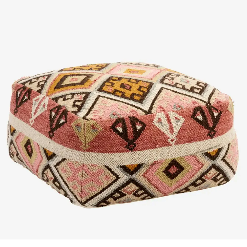 Håndvevd Puff Ull, 35x60x60 cm v:551806 Håndvevd Puff Ull, 35x60x60 cm v:551806