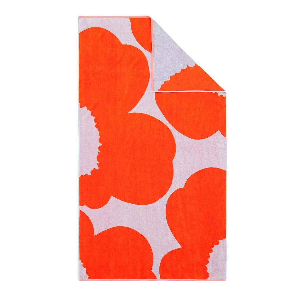 Unikko Håndkle 100x180 cm, Oransje / Hvit v:6286534
