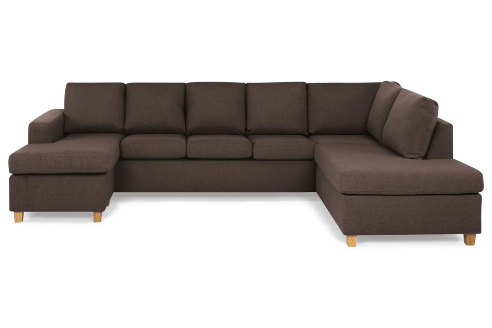 Crazy 5-seters Høyrevendt U-formet X-Large Sofa med Divan og Sjeselong i Stoff v:1628494