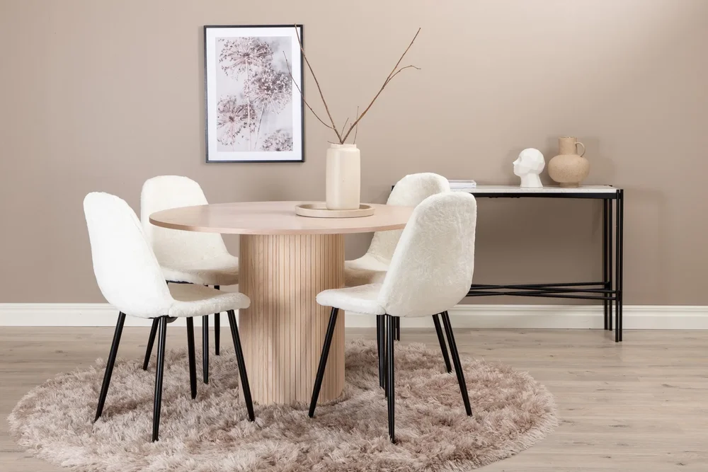 Bianca Spisegruppe 110 cm Rund med 4 Polar Stoler v:5465904