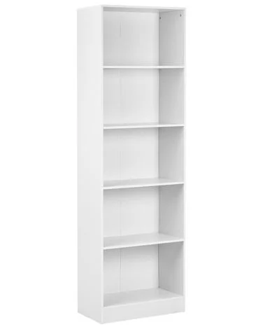 Bokhylle med 5 hyller WINNIPEG 174 cm Hvit v:7578757