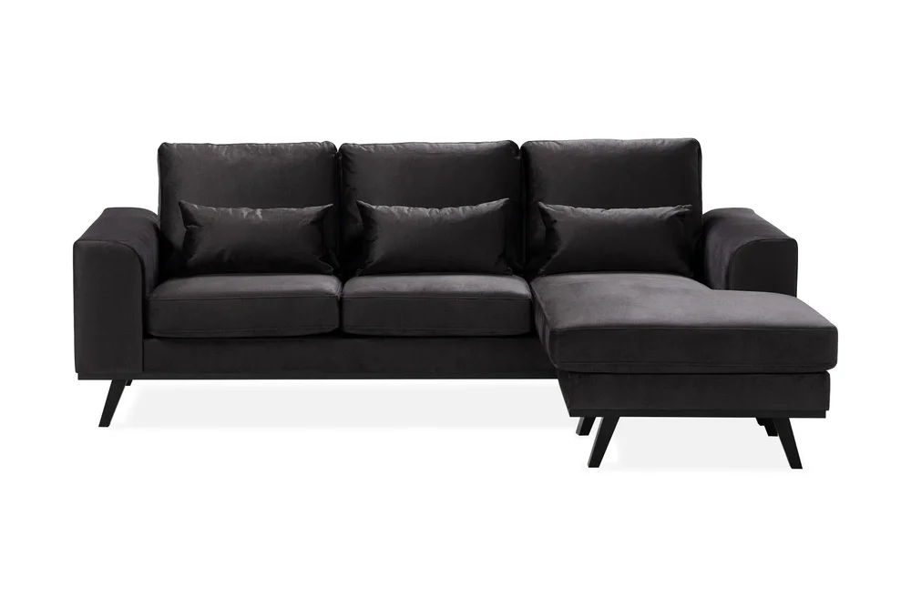 Copenhagen Compact 3-seters Vendbar L-formet Divansofa i Fløyel v:4103182