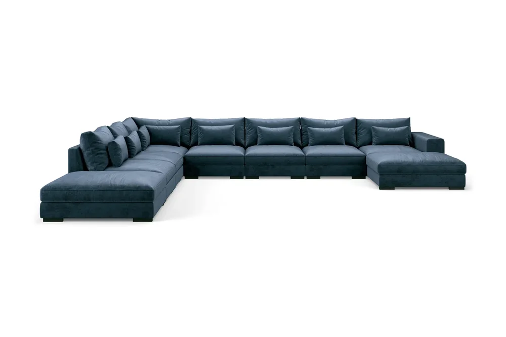 Dubai U-modulsofa Large med divan høyre fløyel ekstra dyp v:5557471