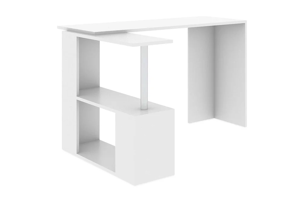 Elegancia Skrivebord 130 cm med Oppbevaringshyller L-form v:5284270 Elegancia Skrivebord 130 cm med Oppbevaringshyller L-form v:5284270