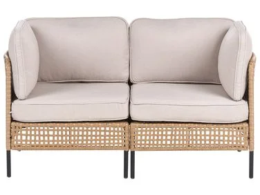 Hagesofa 2-seters OMEGANA PE-rotting Lys beige v:6614576