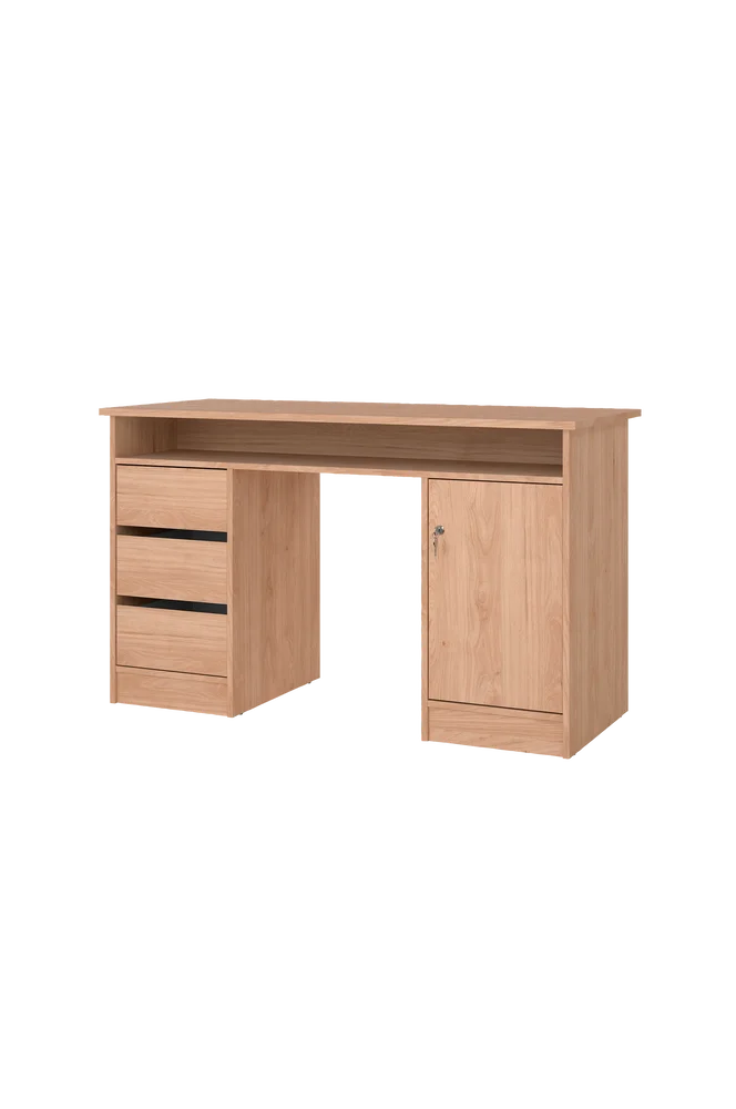 Function Plus Desk 1 dør + 3 skuffer - Brun m v:3665975