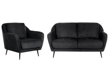 Sofagruppe 3-seter EIBY Chenille Svart v:8086867 Sofagruppe 3-seter EIBY Chenille Svart v:8086867