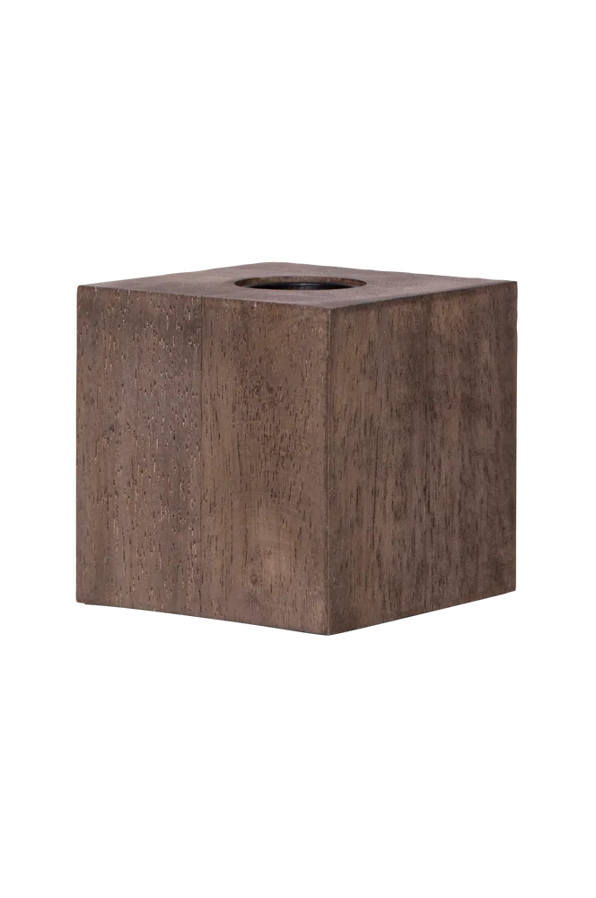 Lampefatning E27 Kub 10 cm – Brun – Belysning | m v:3223671